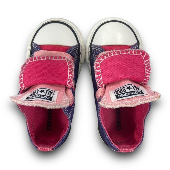 Converse Chuck Taylor Double Tongue Sneakers 732566F Purple Pink Toddler 6 - Picture 7 of 9